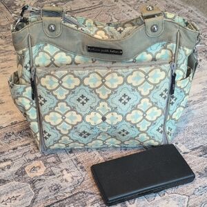 Petunia Pickle Bottom Blue and Cream Baby Bag